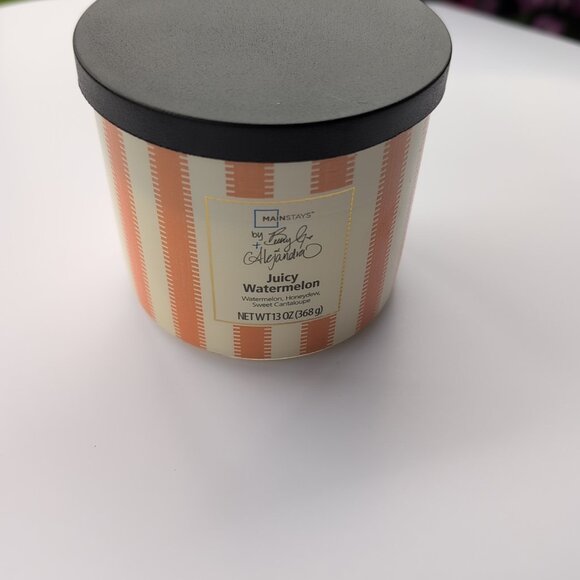Mainstays Juicy Watermelon 13Oz 3 Wick Candle Watermelon Honeydew Cantaloupe New - Picture 4 of 4